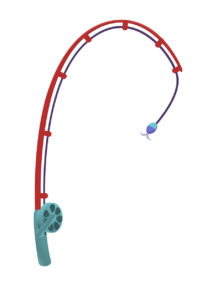 Fishing rod with fishing line